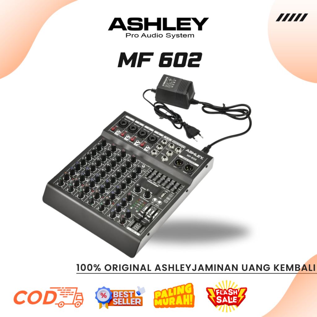 MIXER ASHLEY MF 602 Digital Multi Effect Reverb 24bit 99dsp 4 Band EQ Tone (high,mid, Mid Sweept, lo