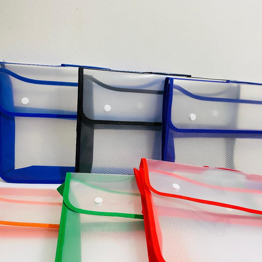 

SCHOOL BAG | Tas 2 Kancing | Document Bag Bening / Transparan Folio (F4) 7 VARIASI WARNA