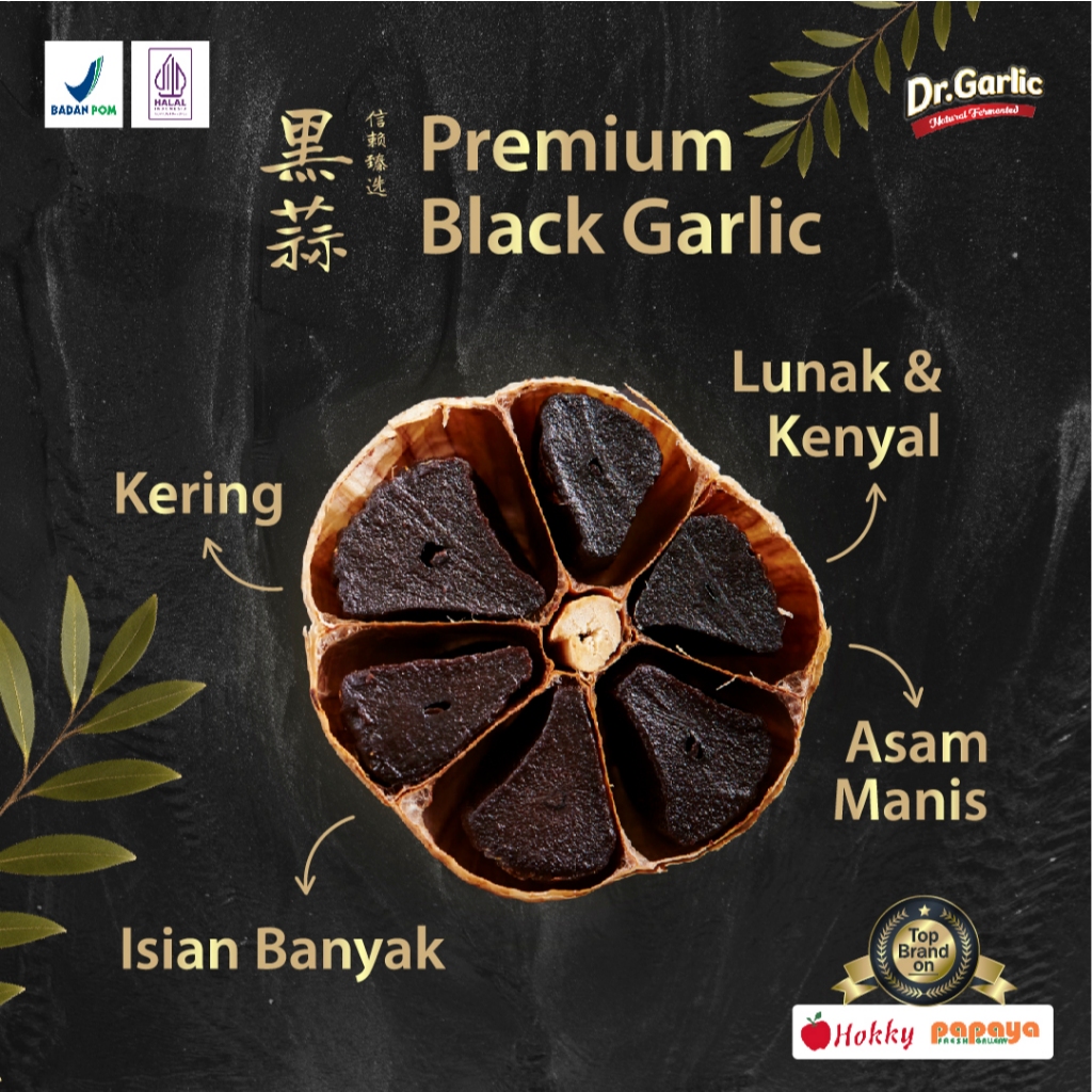 

Dr Garlic Bawang Hitam Black Garlic Kating 300g Premium