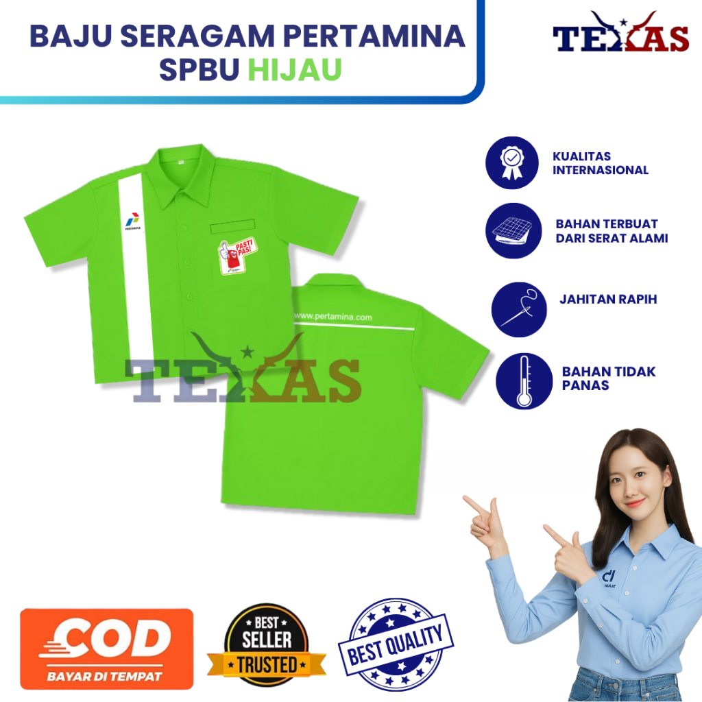 Baju Pertamina Hijau | Baju Spbu | Seragam Spbu Hijau | Seragam Pertamina