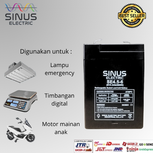 Aki timbangan digital 6V 4.5Ah Aki timbangan digital VRLA sinus 4.5-6
