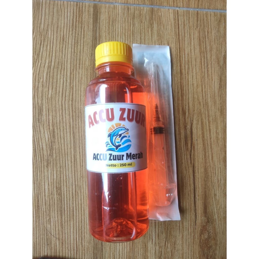 AIR AKI ZUUR MERAH AIR ACCU ZUUR  MERAH 250ML UNTUK AKI KERING DAN BASAH