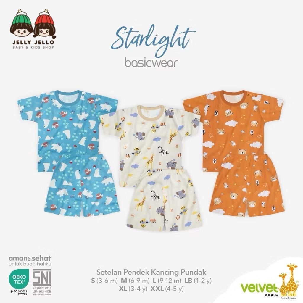 Velvet Junior Set Oblong Pendek Celana Pendek - Motif Starlight