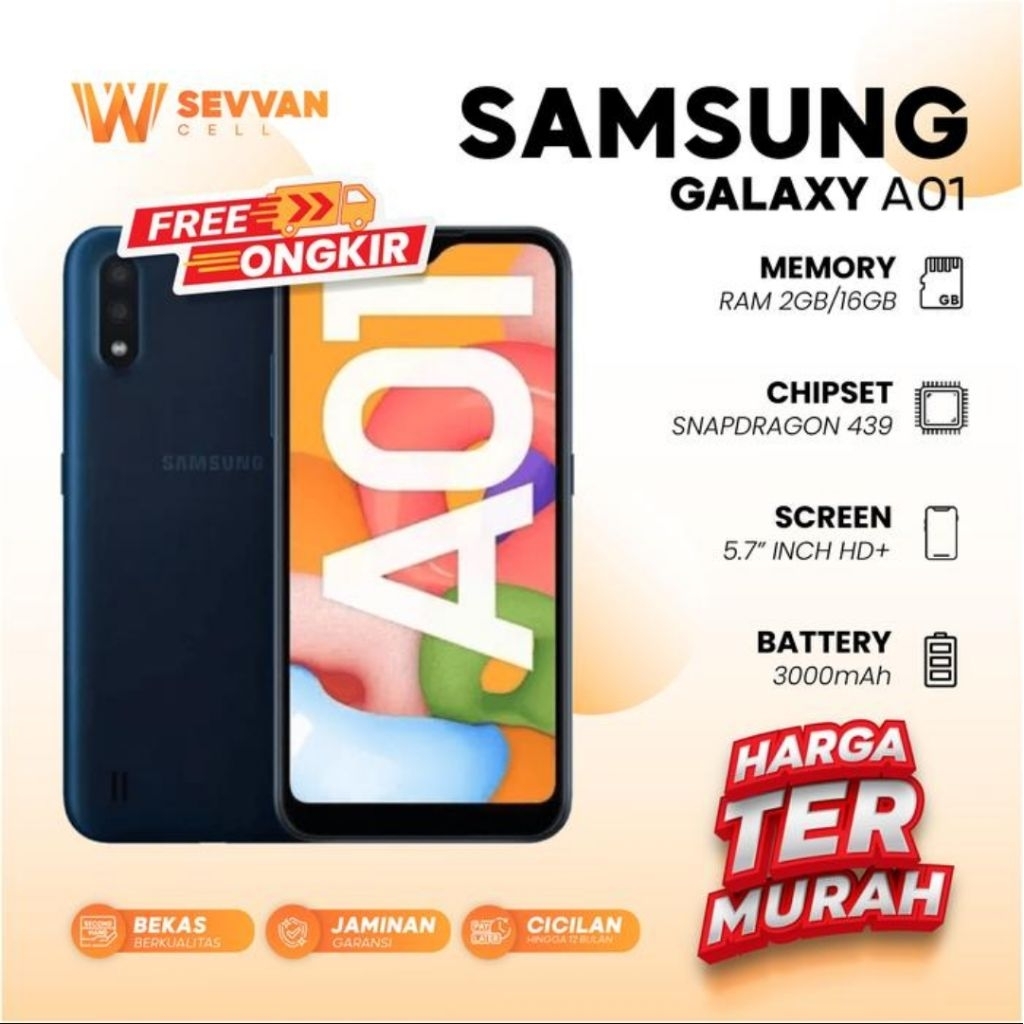 HP SAMSUNG A01 RAM 2GB/16GB Baru garansi resmi