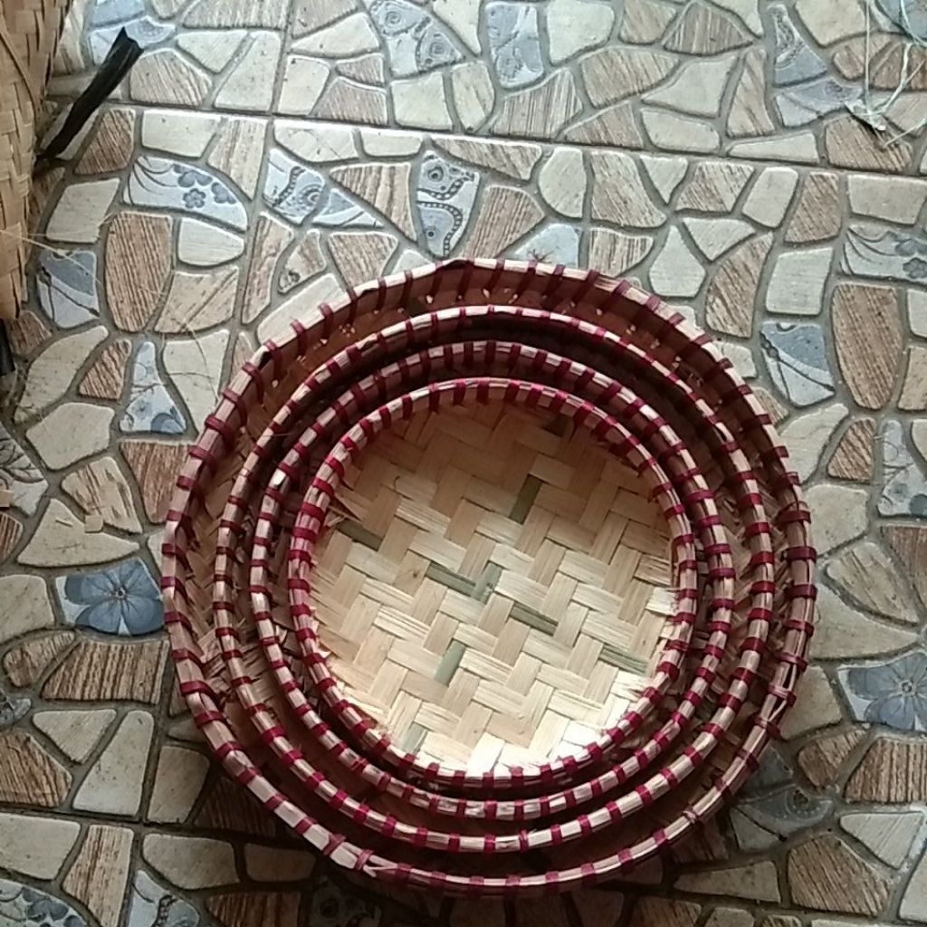 Tampah Bambu Mini tempat kue tumpeng dll