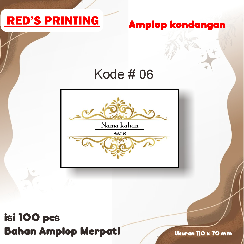 

Amplop kondangan Merpati Isi 100 pcs Sudah Cetak Nama dan Alamat kode # 06- 10