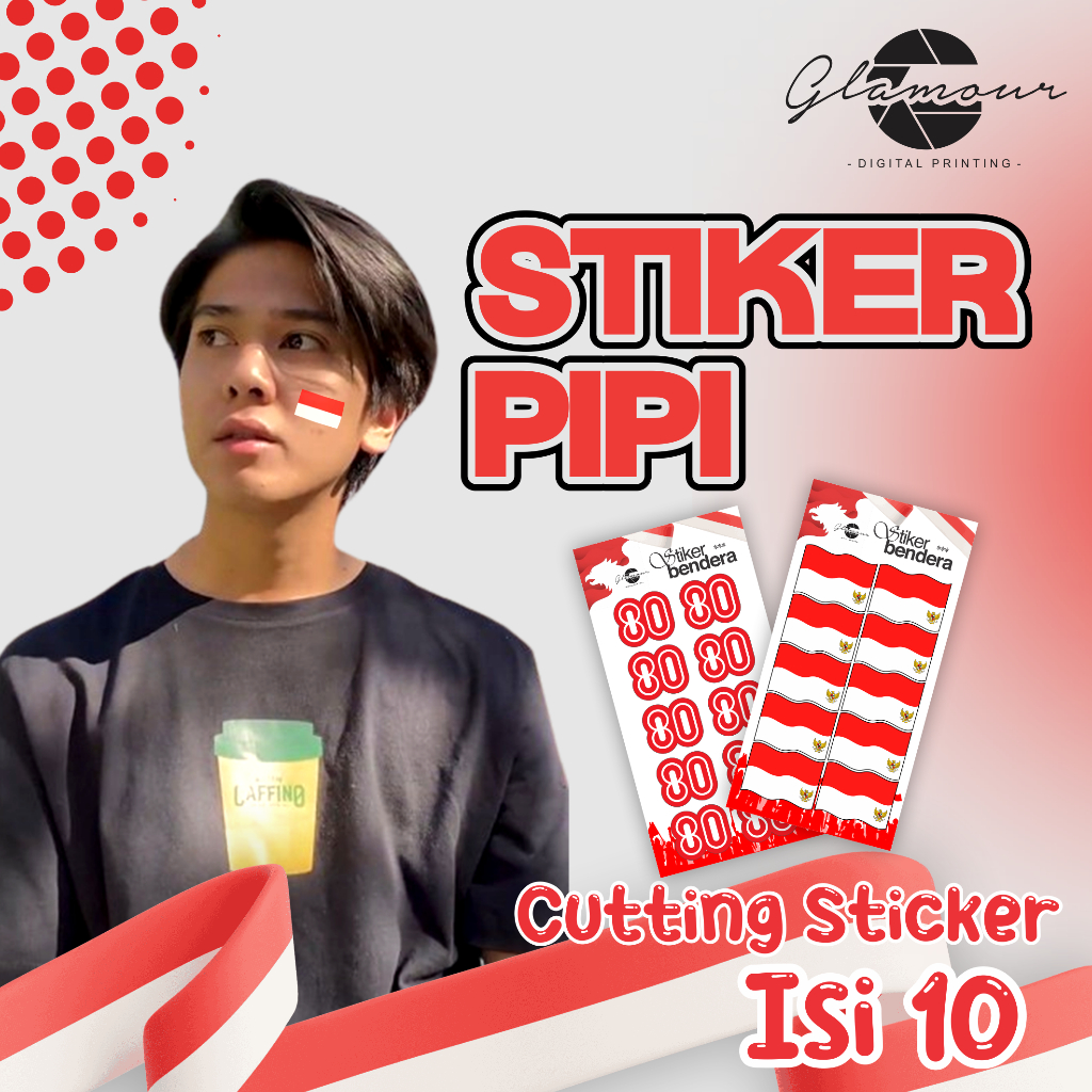 

Stiker Pipi Bendera 10 pcs / Stiker Merah Putih / Stiker Bendera Tempel Pipi SUDAH CUTTING