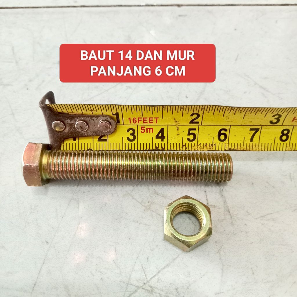 BAUT 14 DAN MUR PANJANG 6 CM