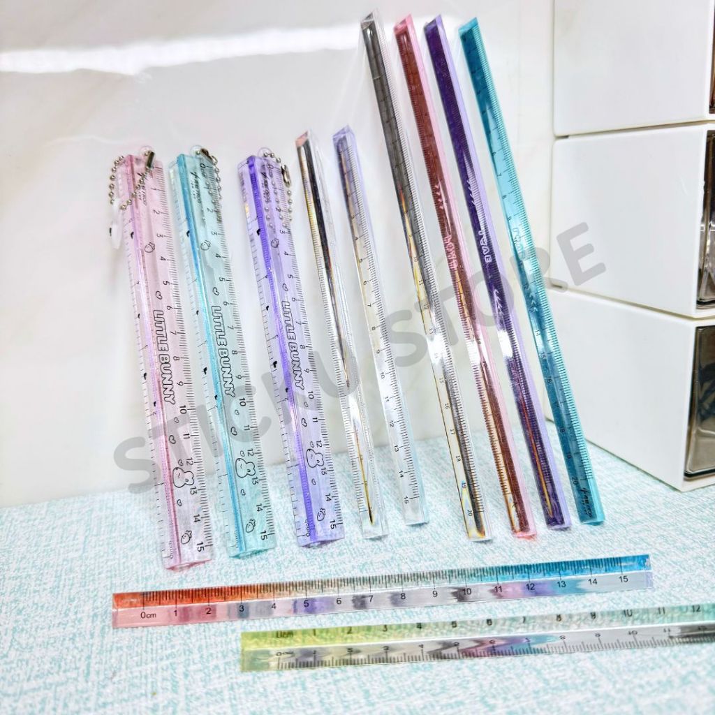 

Penggaris Akrilik Transparant Pengaris Segitiga Kristal Aesthetic Penggaris Warna RR001