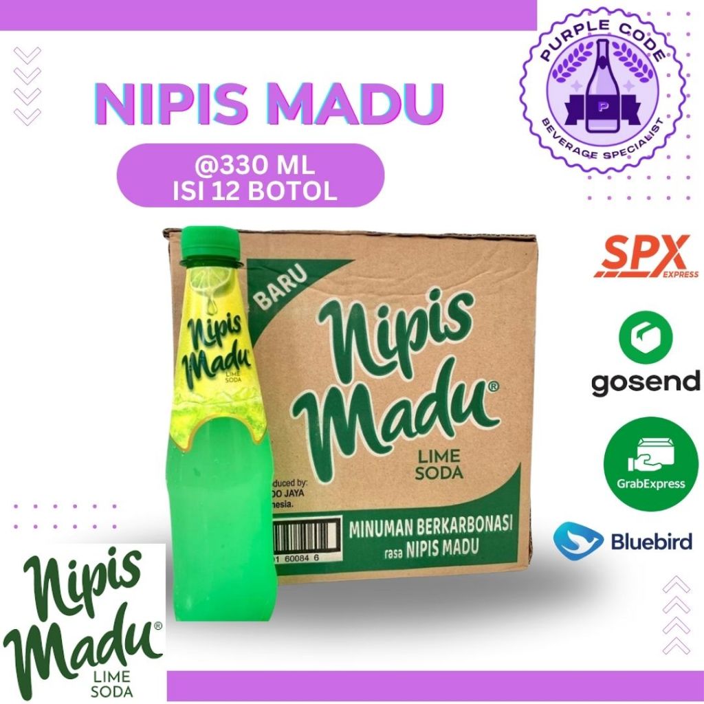 

(INSTANT READY) NIPIS MADU Dus 330ml Isi 12 BOTOL Per Karton - READY SATUAN BOTOL DAN DUS Air Minum SODA Kemasan Botol Minuman Kardus