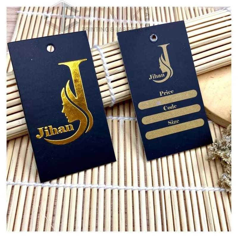 

Hang tag premium/hangtag foil embos/hangtag elegant/tag tebal pakaian