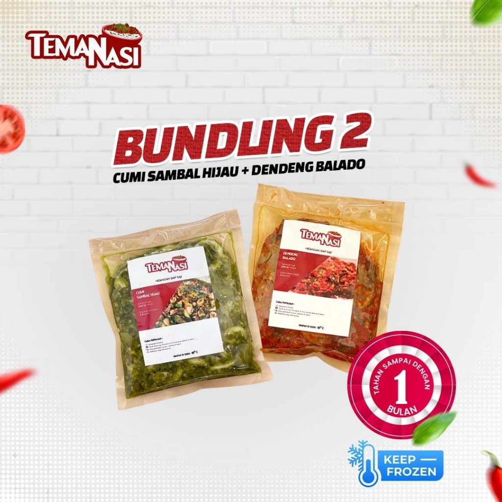 

BUNDLING 2PCS Cumi Sambal Hijau 300gr + Dendeng Balado 300gr / Frozen Siap Saji