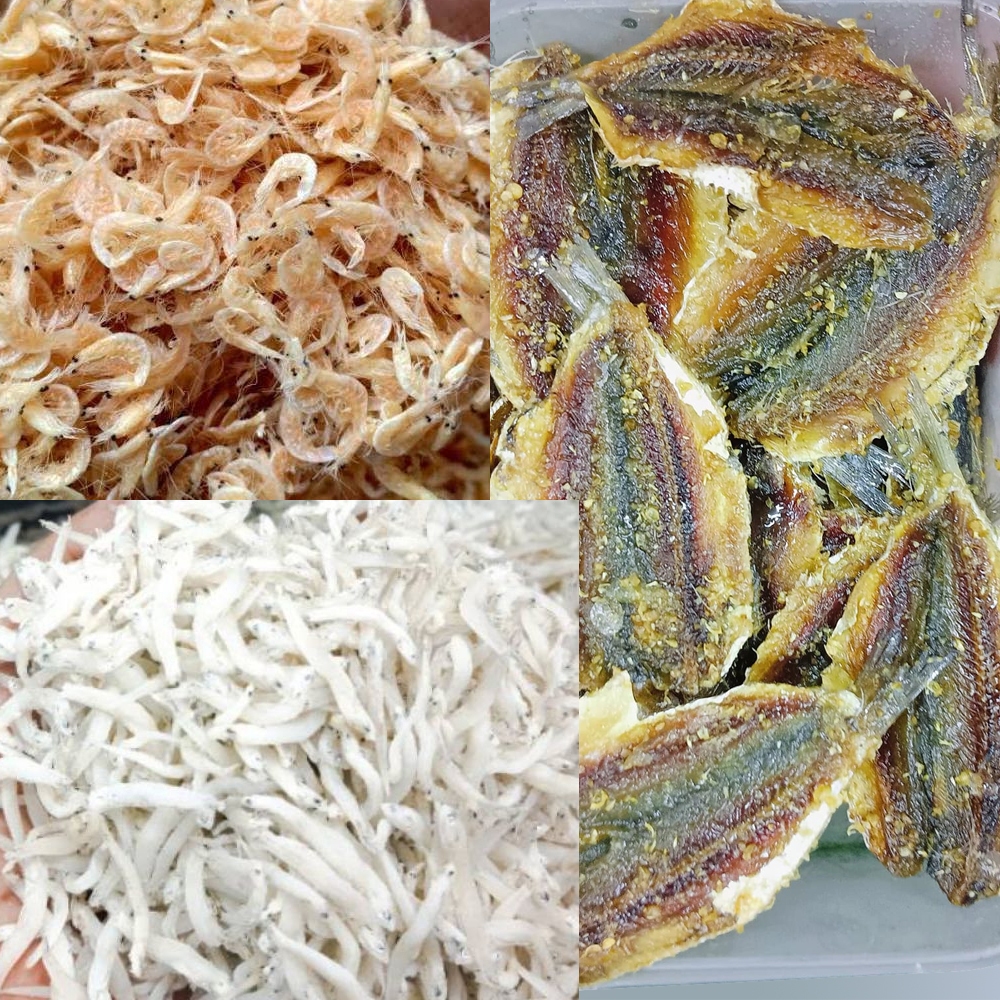 

Ikan asin dendeng, udang rebon tawar & asin, teri nasi medan
