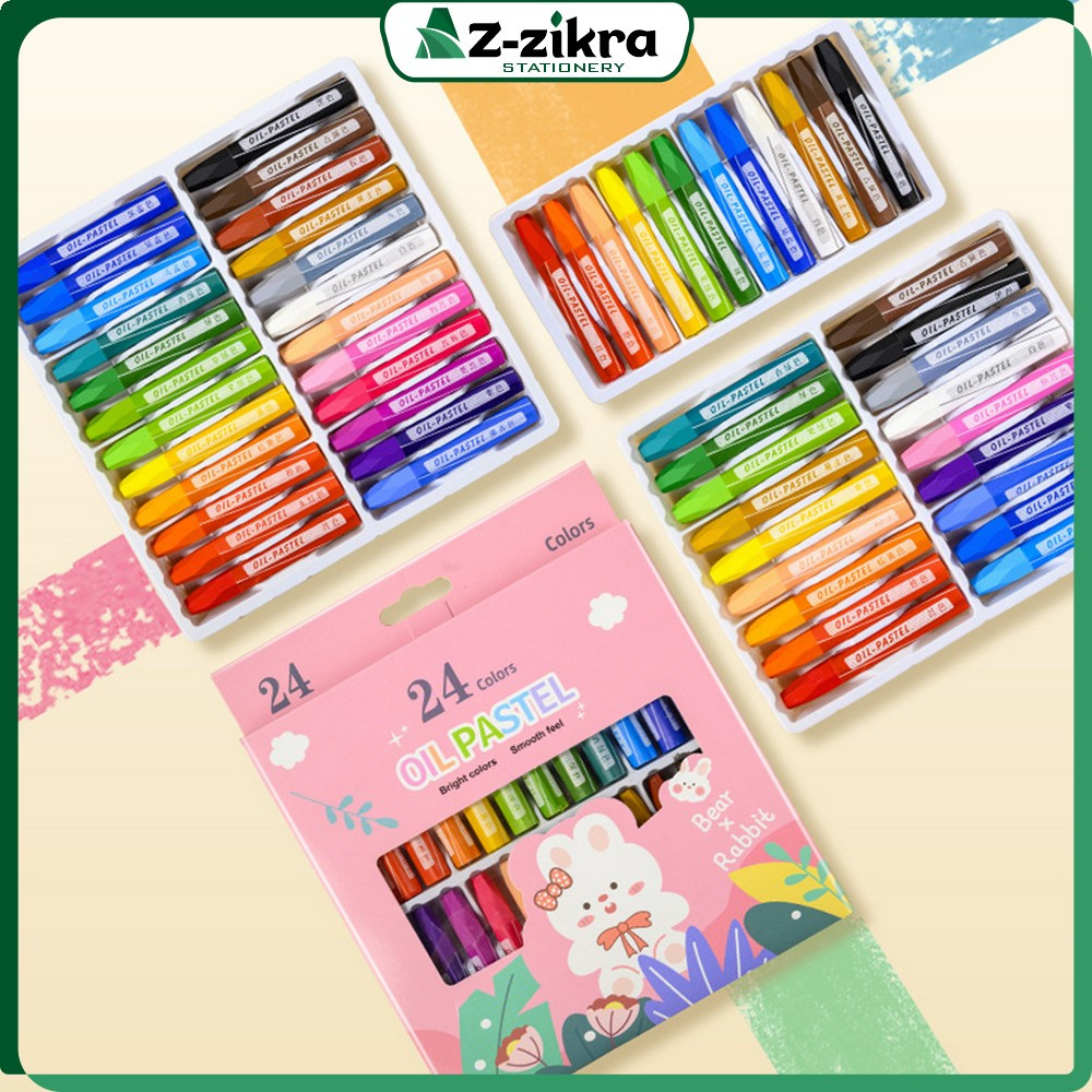 

EC Krayon Minyak Isi 24 Warna Motif Kartun / Crayon Oil Pastel Perlengkapan Mewarnai Anak / Set Krayon Pigmentasi Tinggi Aman Untuk Anak Az Zikra Stationery A99