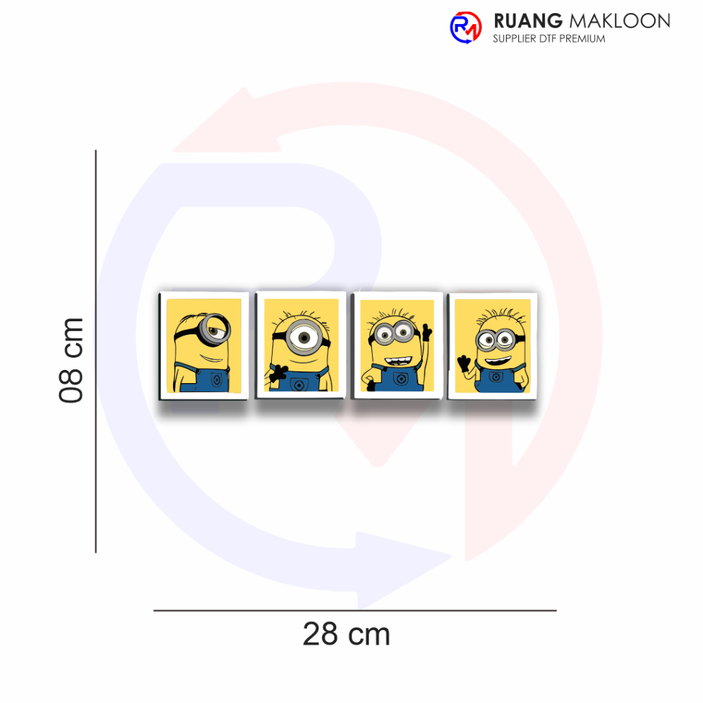 Sablon Setrika Sablon DTF Satuan A3 MINIONS - SIAP PRESS