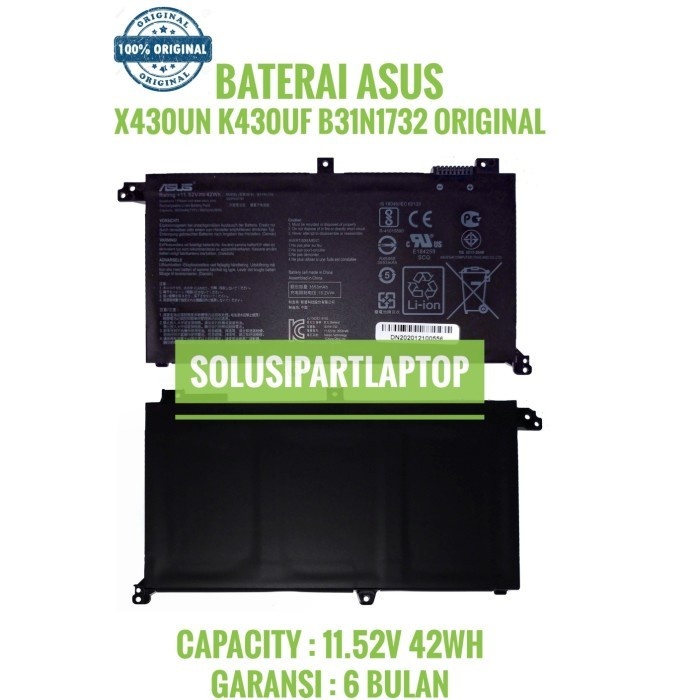 ORIGINAL BATERAI ASUS X430UN X430FN K430UF S430FN V430FN B31N1732