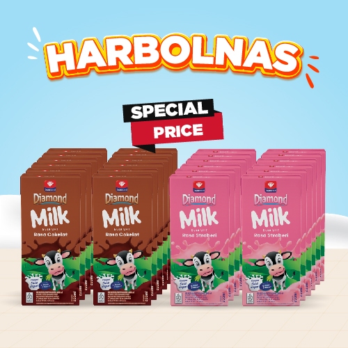 

SPECIAL PRICE 12 PCS DIAMOND MILK CHOCOLATE 200 ML & 12 PCS STRAWBERRY 200 ML