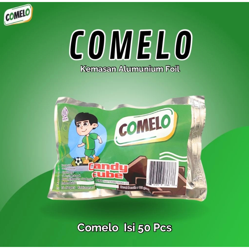 

Comelo Candy Cube isi 50 Rasa Cokelat milo