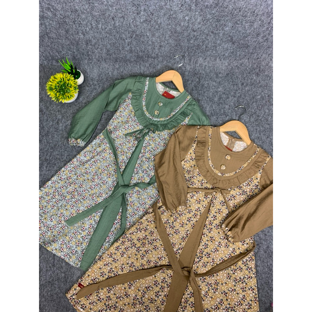 Gamis anak motif bunga