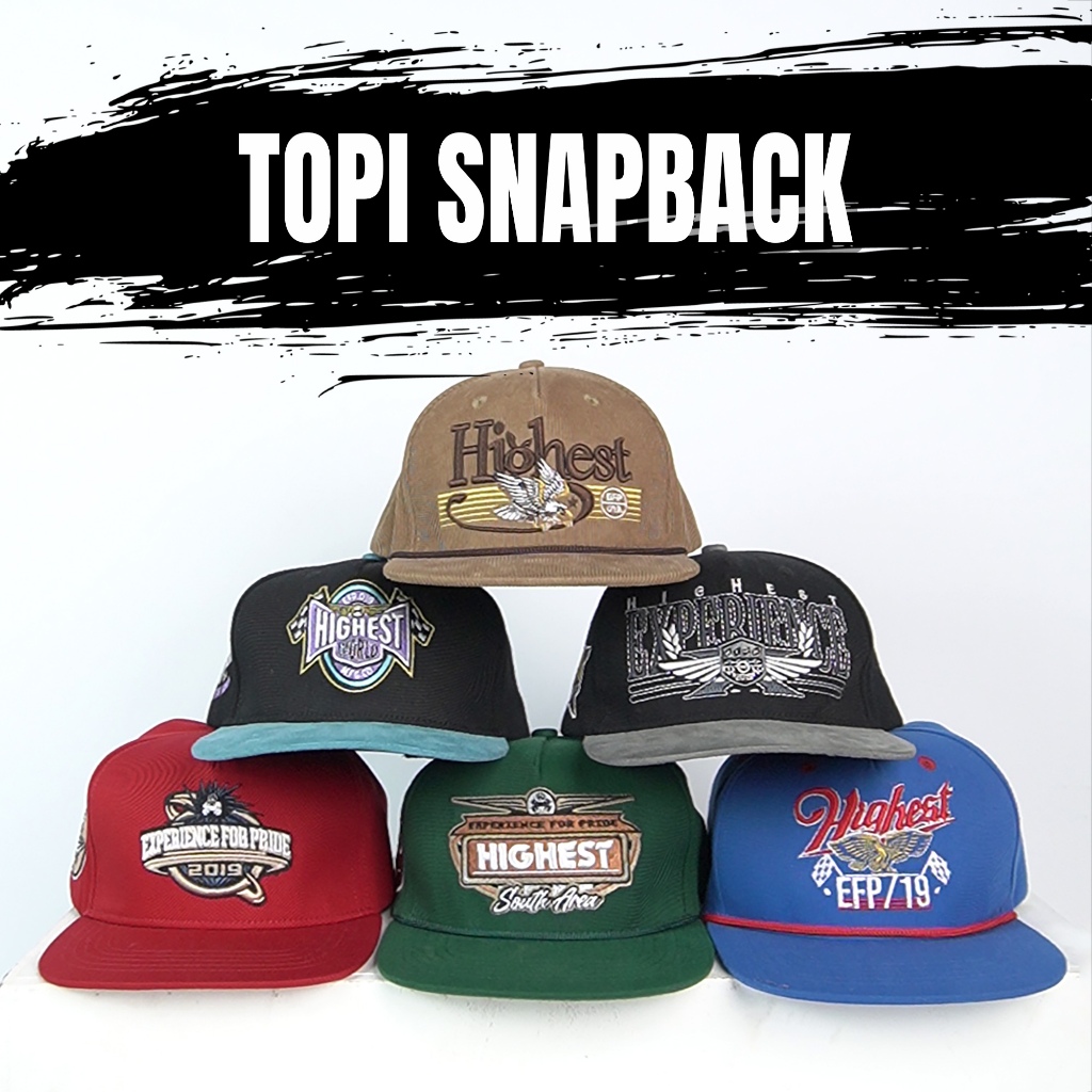 HIGHEST TOPI SNAPBACK BIGSIZE HAT BESAR LINGKAR BESAR VARIASI WARNA MATERIAL TWILL PREMIUM