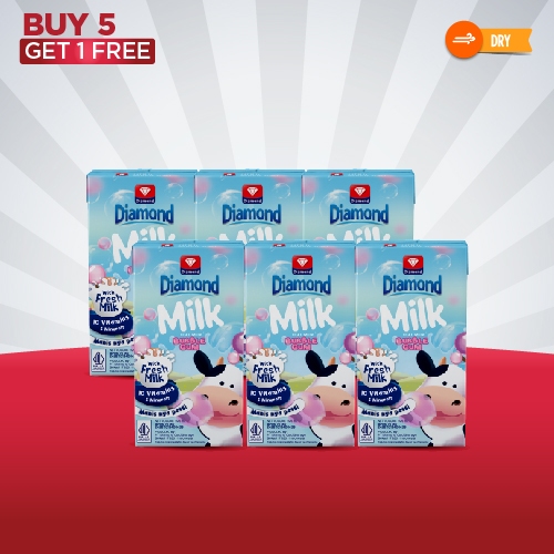 

BUY 5 FREE 1 DIAMOND MILK UHT BUBBLE GUM 125 ML