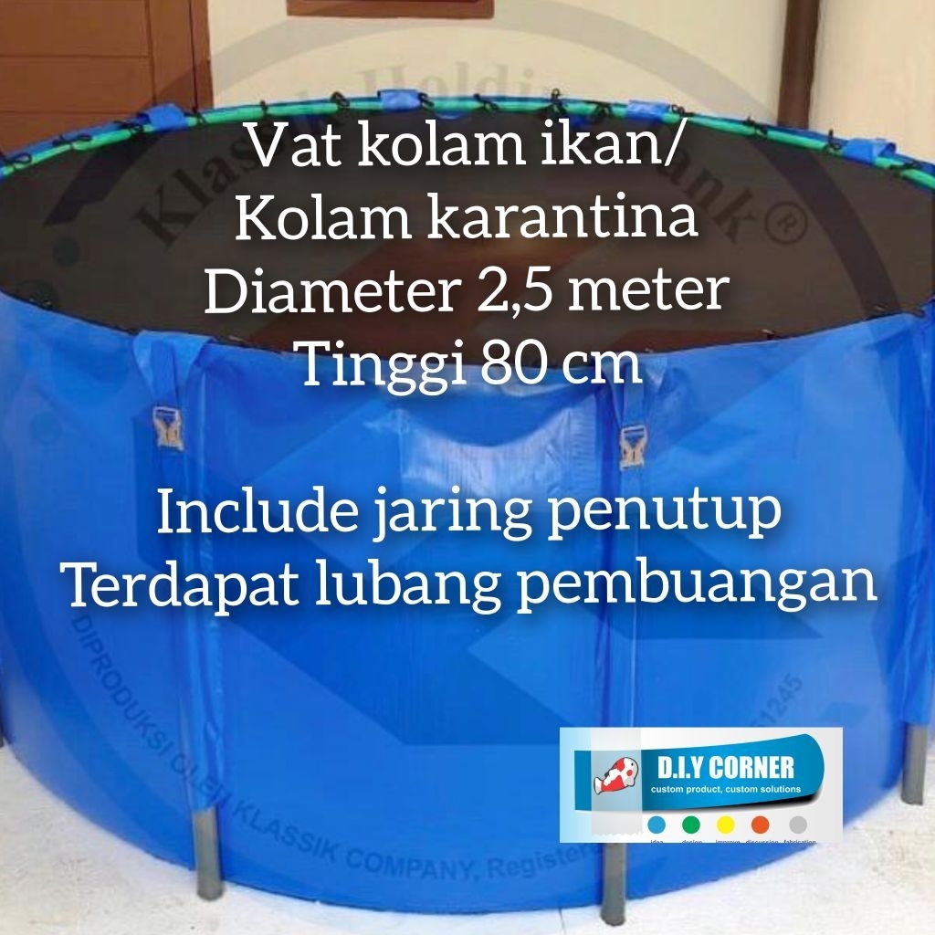 kolam terpal kolam vat diameter 2,5m Tinggi 80cm