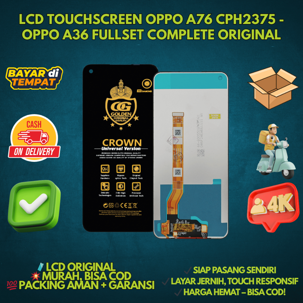 LCD OPPO A76 2022 / OPPO A36 2022 TOUCHSCREEN FULLSET COMPLETE ORIGINAL