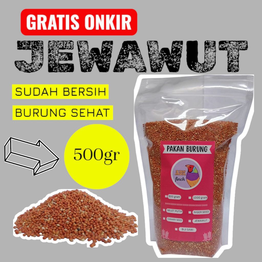 Jewawut 500 gram pakan burung BERKUALITAS 1/2 kg