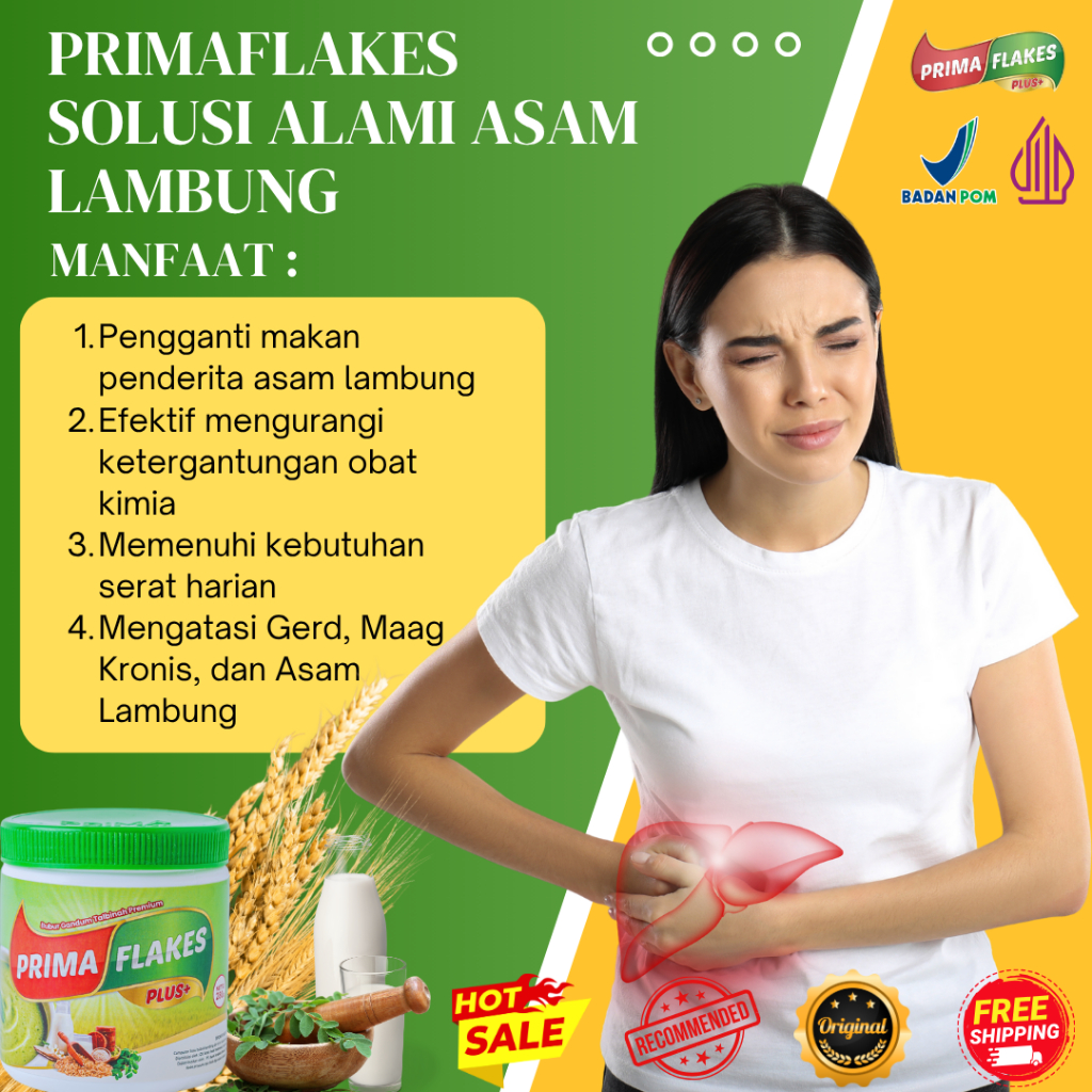 

primaflakes meredekan asam lambung, gerd kronis, tukak lambung, maag