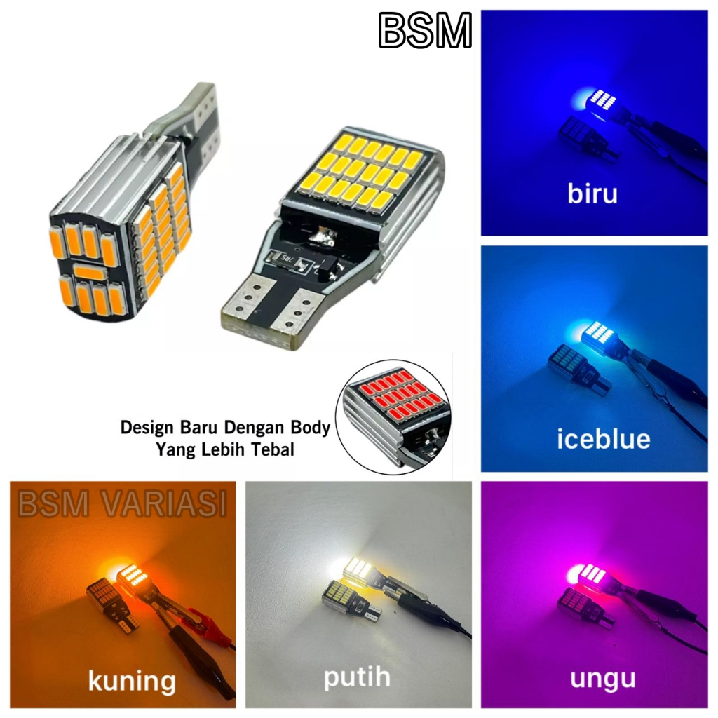 LED T10/T15/T16 CS1 45 TITIK CANBUS SUPER TERANG UNTUK LAMPU SENJA DAJJAL MOTOR LAMPU MUNDUR