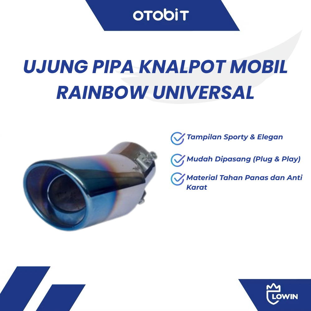 Ujung Pipa Knalpot Mobil Pelangi Universal / Silencer Knalpot Mobil Universal B 144 Rainbow