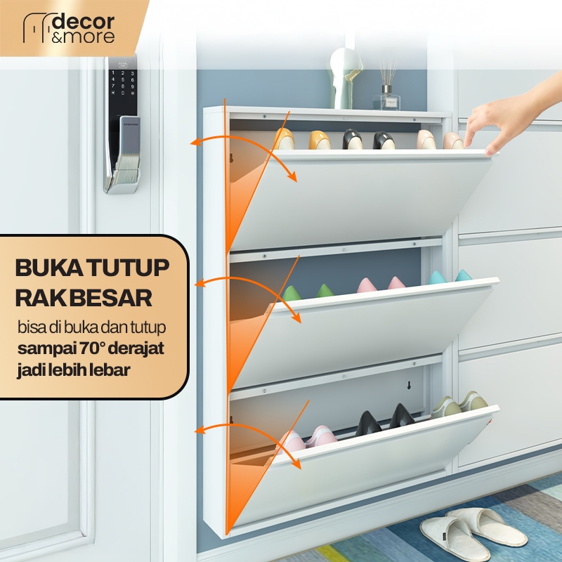 Rak sepatu Besi 2 Susun White Kuat tebal Lemari Sepatu Aluminium Lemari Sepatu Besi Rak Sepatu Susun