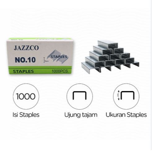 

(SKO) STAPLER JAZZZCO ORIGINAL HD 10 JEPRETAN STAPLES JILID BUKU KERTAS