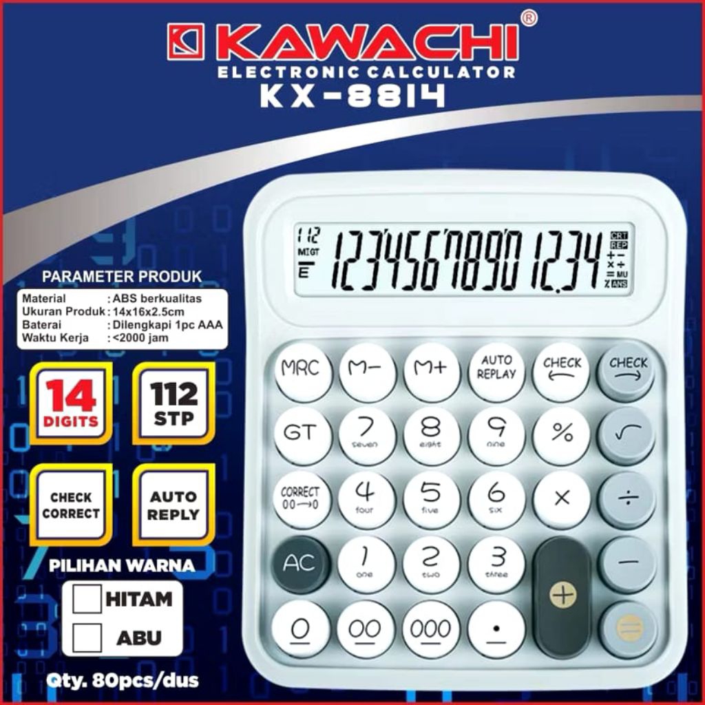

Kalkulator Kawachi KX - 8814 Electronic Calculator 14 Digit