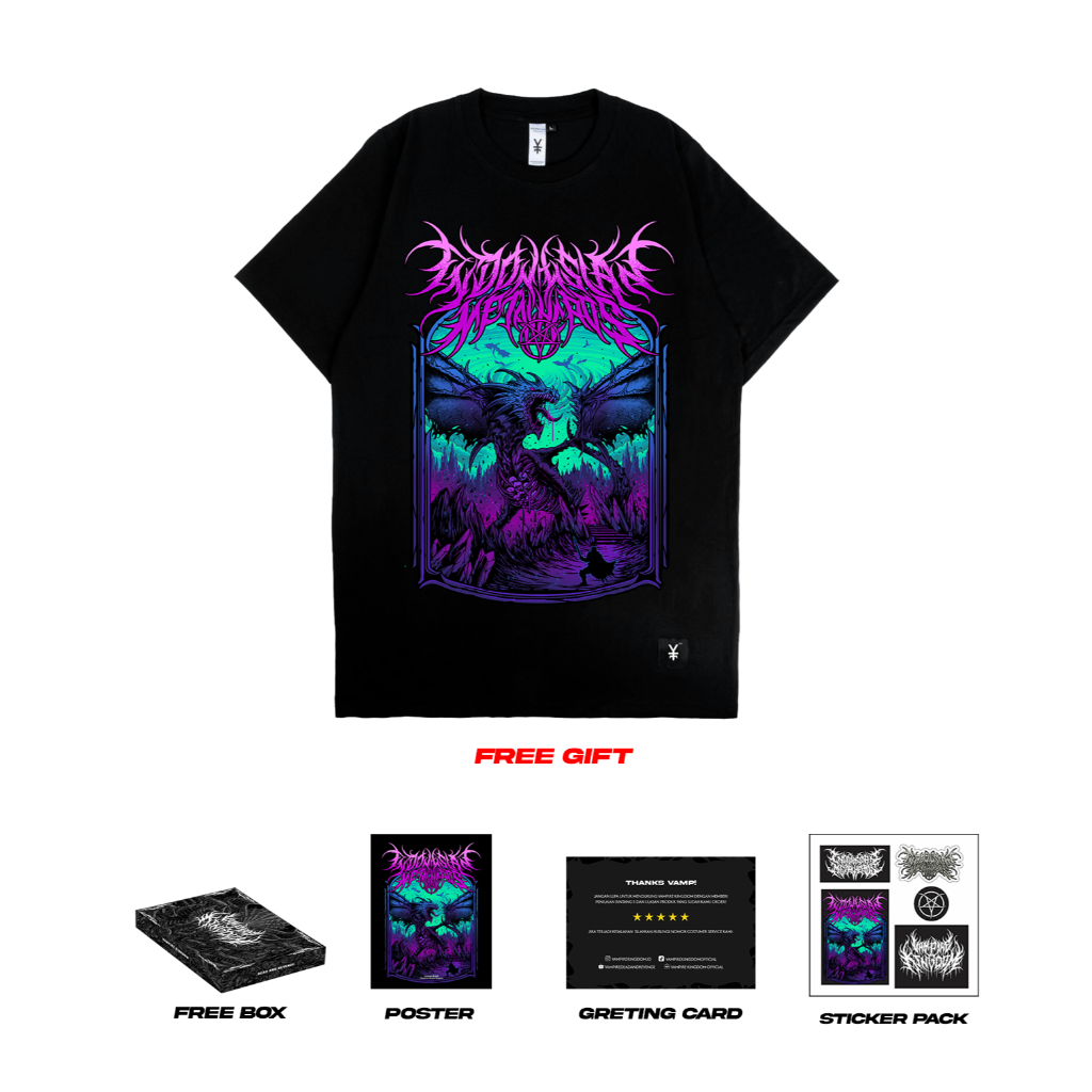 Vampire Kingdom T-shirt Dragonfire Hitam