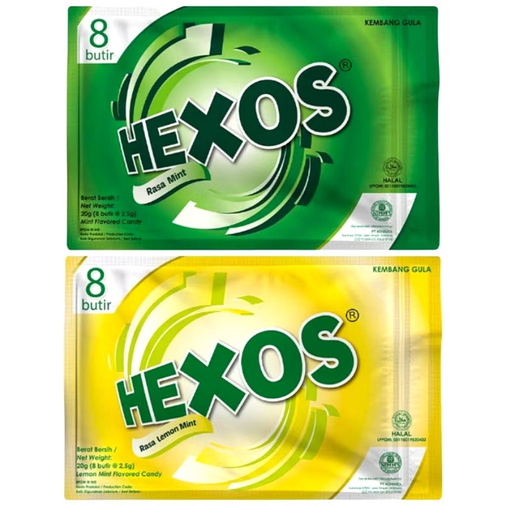 

Permen HEXOS rasa mint isi 8 butir 2,5g