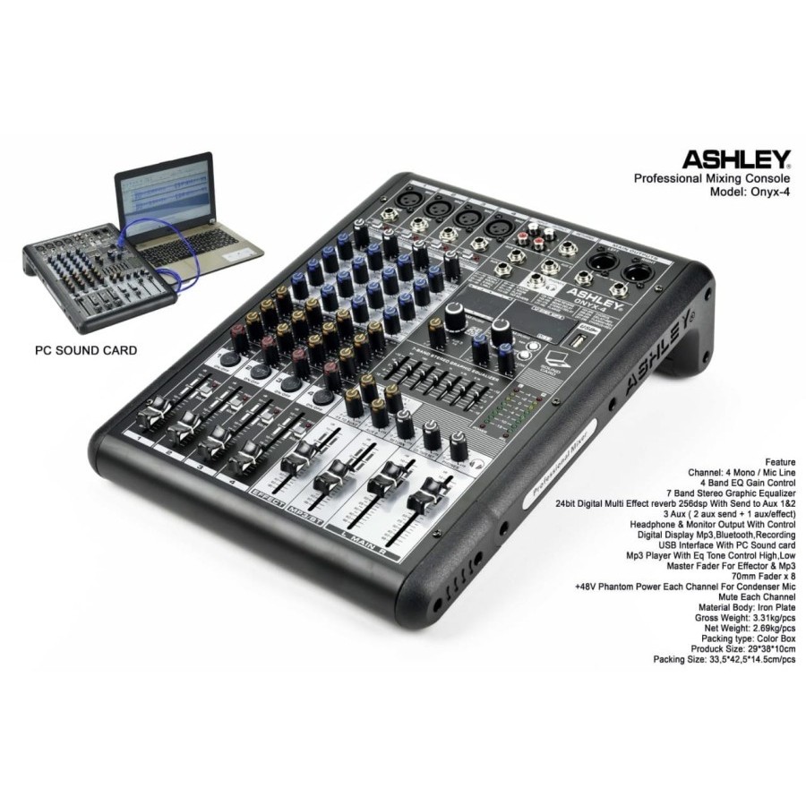ONYX-4 MIXER 4 CHANNEL ASHLEY ORIGINAL / MIXER 4 CHANNEL / ONYX4 ASHLEY