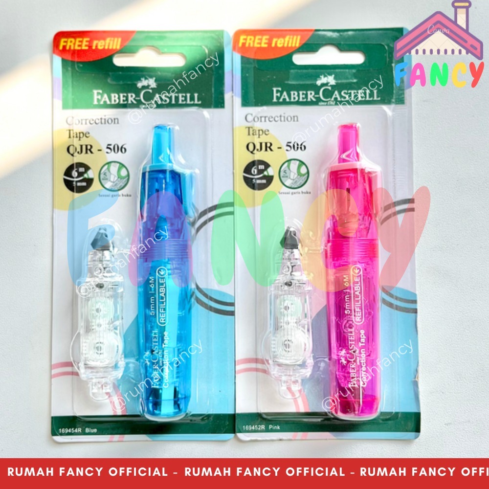 

FABER CASTELL Correction Tape QJR 506 BARREL / Tip ex Kertas Faber Castell FREE REFILL