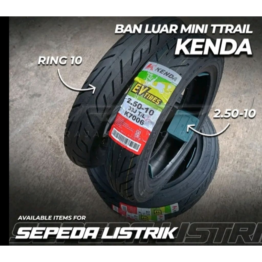 Ban Luar Mini Trail / Sepeda Listrik 2.50-10 & 2.75-10 | Ban Ukuran 10 Inch