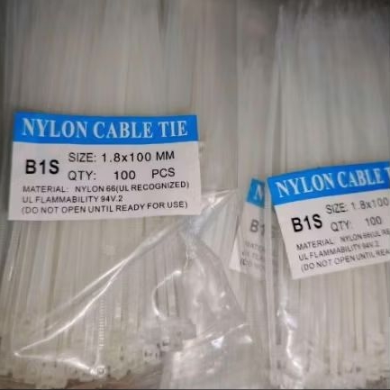 

KABEL TIES NYLON CABLE TIE 1.8 X 100 MM 10 CM ISI 100 PCS - PUTIH - KUALITAS BAGUS