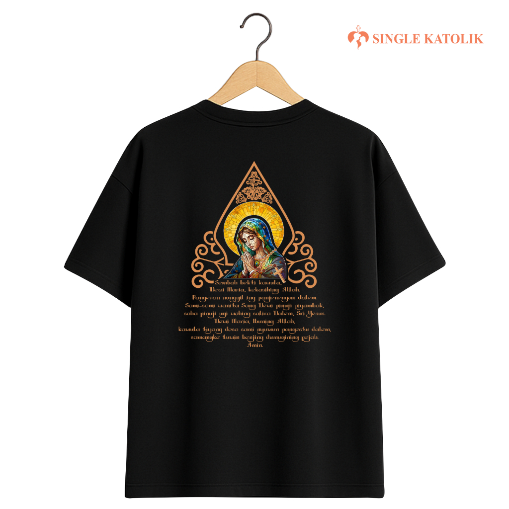 DOA SALAM MARIA BAHASA JAWA [OVERSIZED] - Kaos Rohani  - Katun premium 100% - Cotton Aloe 20s - Heav