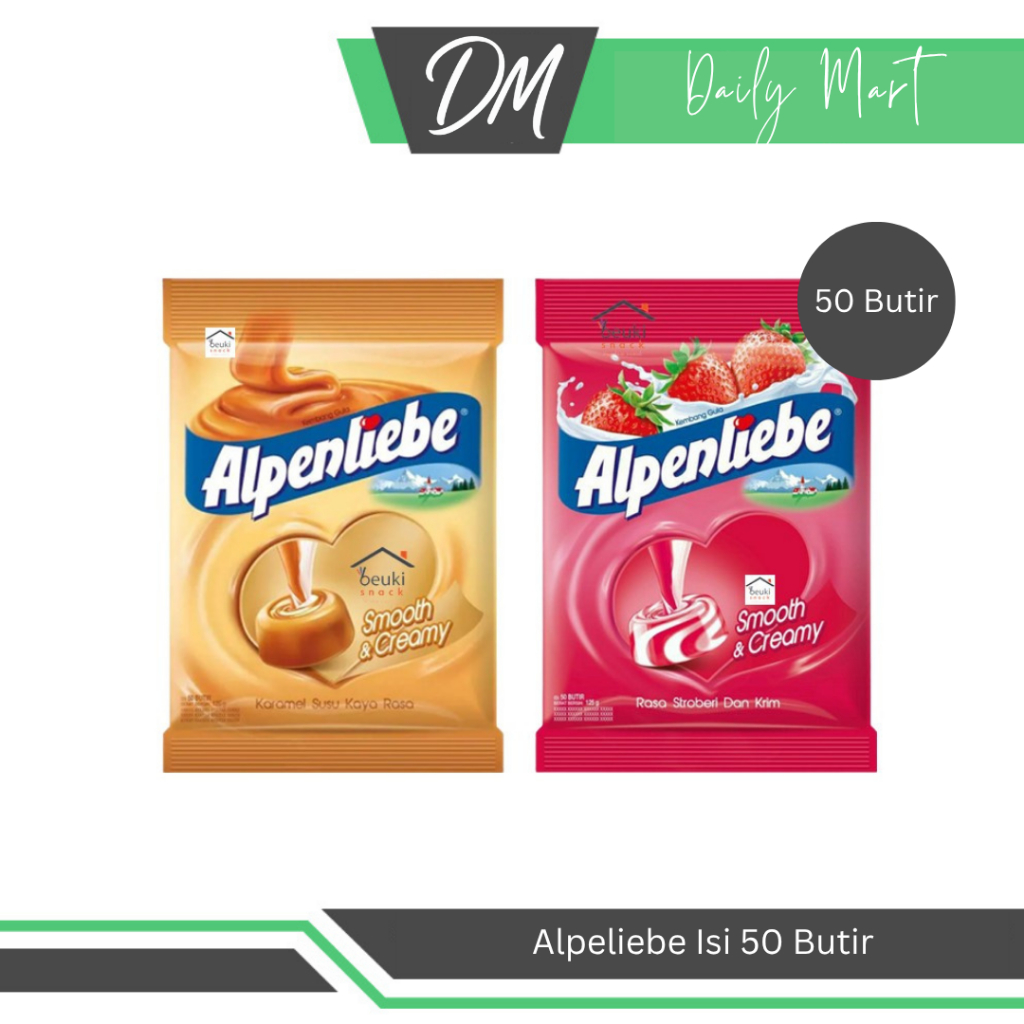 

Alpenliebe Caramel/Strawberry Sak Isi 50 Butir - Permen Rasa Karamel/Stroberi Premium Enak Murah
