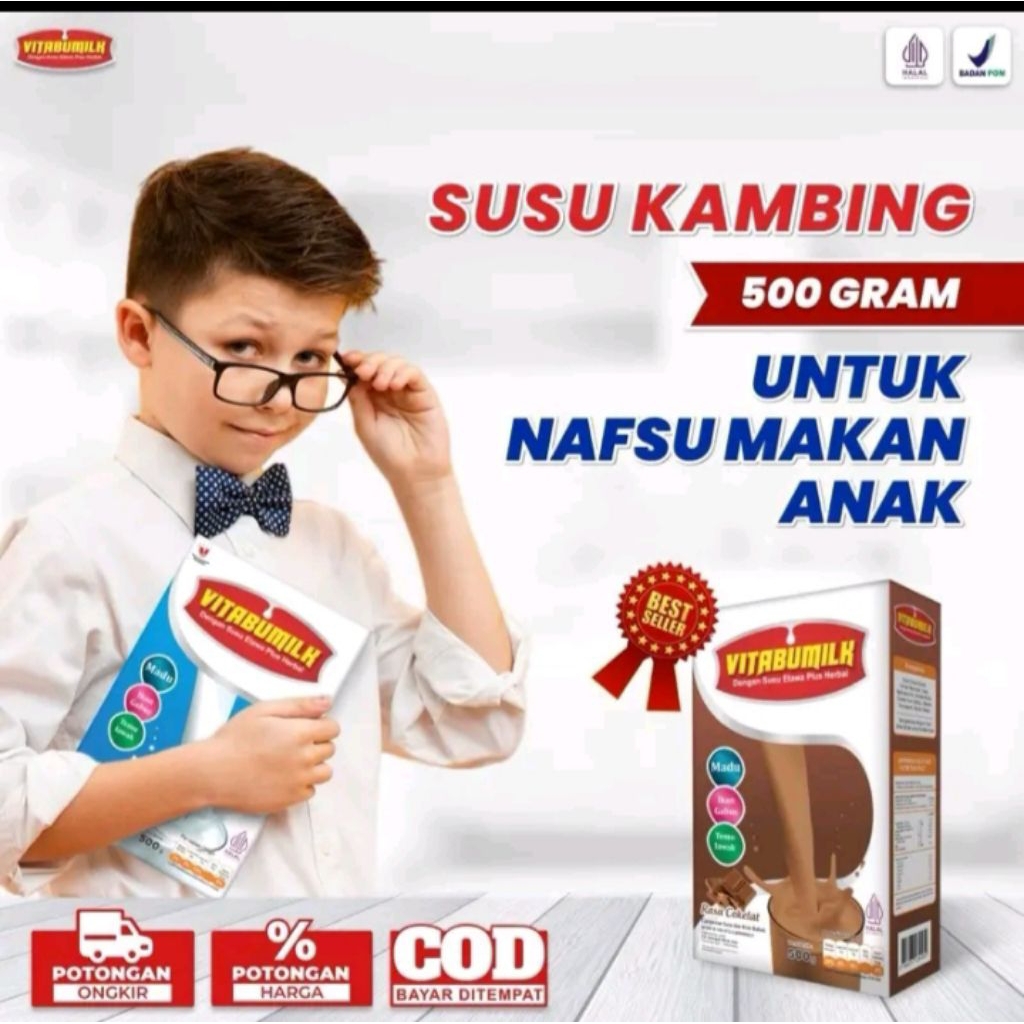 

VITABUMILK 500gr Susu Kambing Etawa Ikan Gabus Madu Penambah Nafsu Makan & Kecerdasan Anak