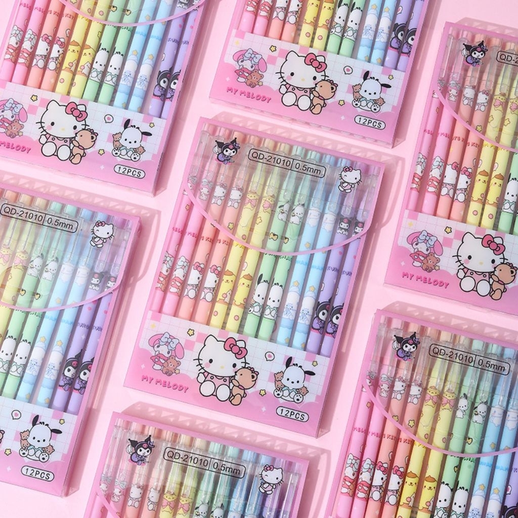 

(1pack isi 12pcs pena) Pena hapus bolpoint karakter seri sanrio bolpen alat tulis sekolah pulpen kantor gitu kado