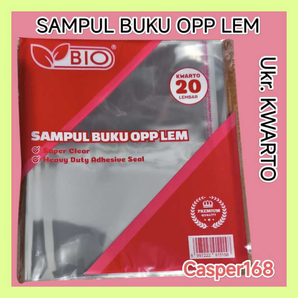

BIO - SAMPUL BUKU OPP LEM ISI 20 LEMBAR ukrn.KWARTO / BUKU TULIS BIASA