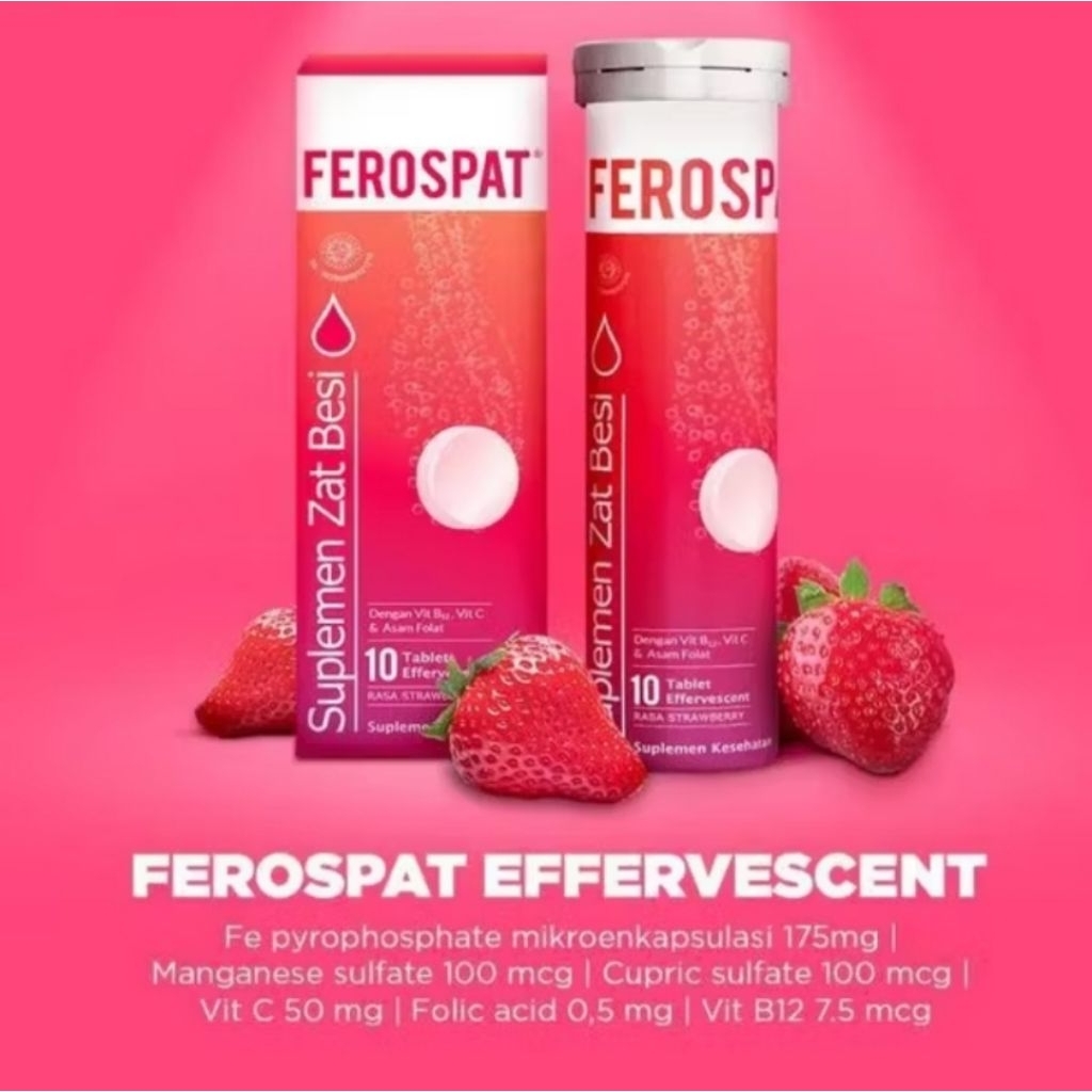 Ferospat Suplemen kesehatan untuk ibu hamil dan menyusui rasa strawberry