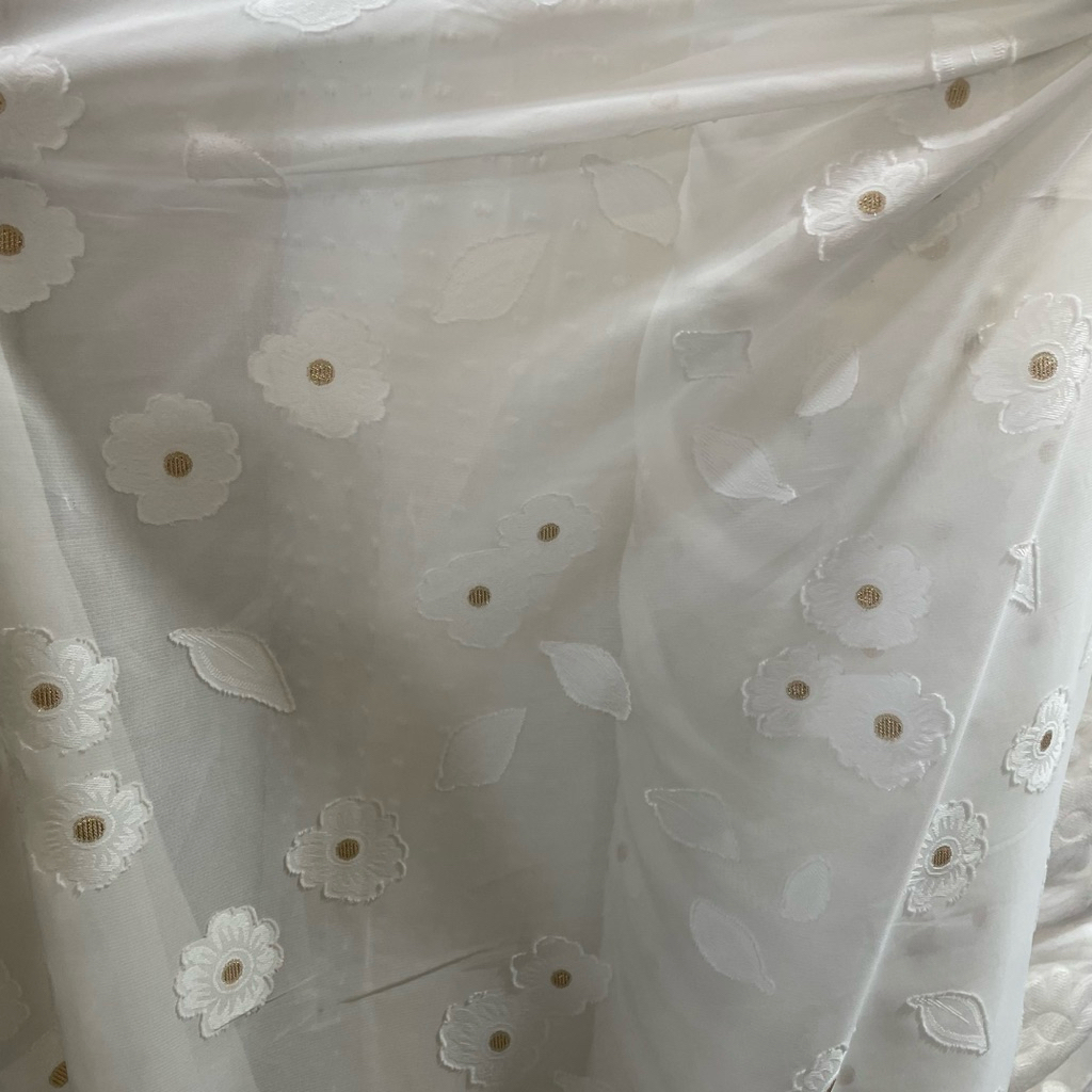 kain sifon uragiri motif bunga premium - kain sifon motif timbul - warna bw - kain sifon korea premi