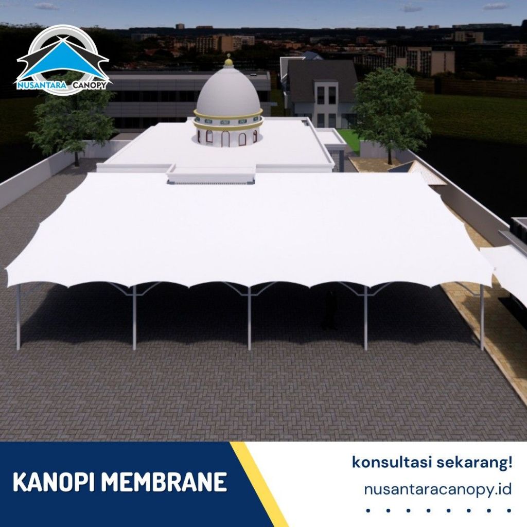Kanopi Membrane Bergaransi - Canopy Atap Membrane Murah Berkualitas - Tenda Membran Masjid Bekasi