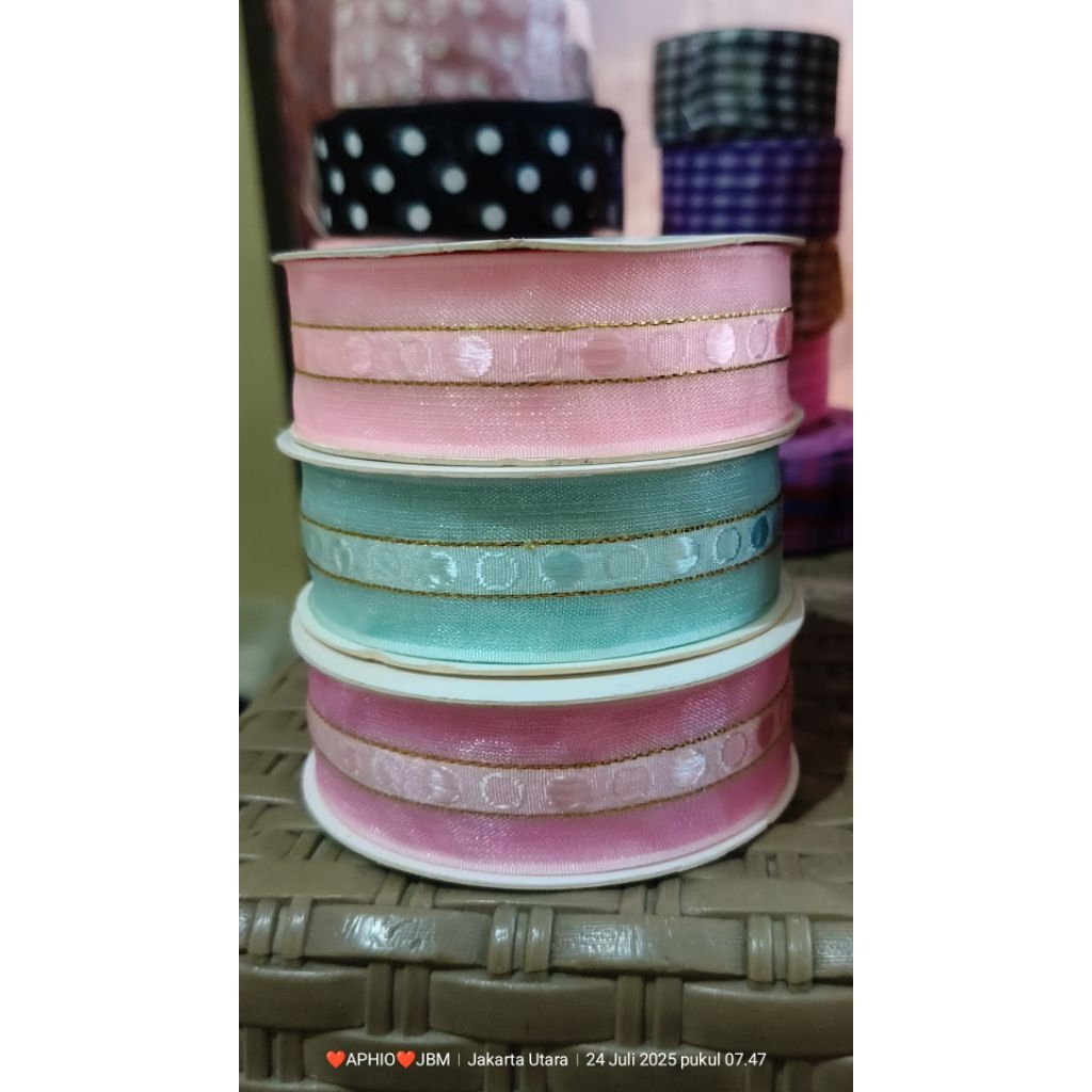 

5 meter pita organdi list tengah