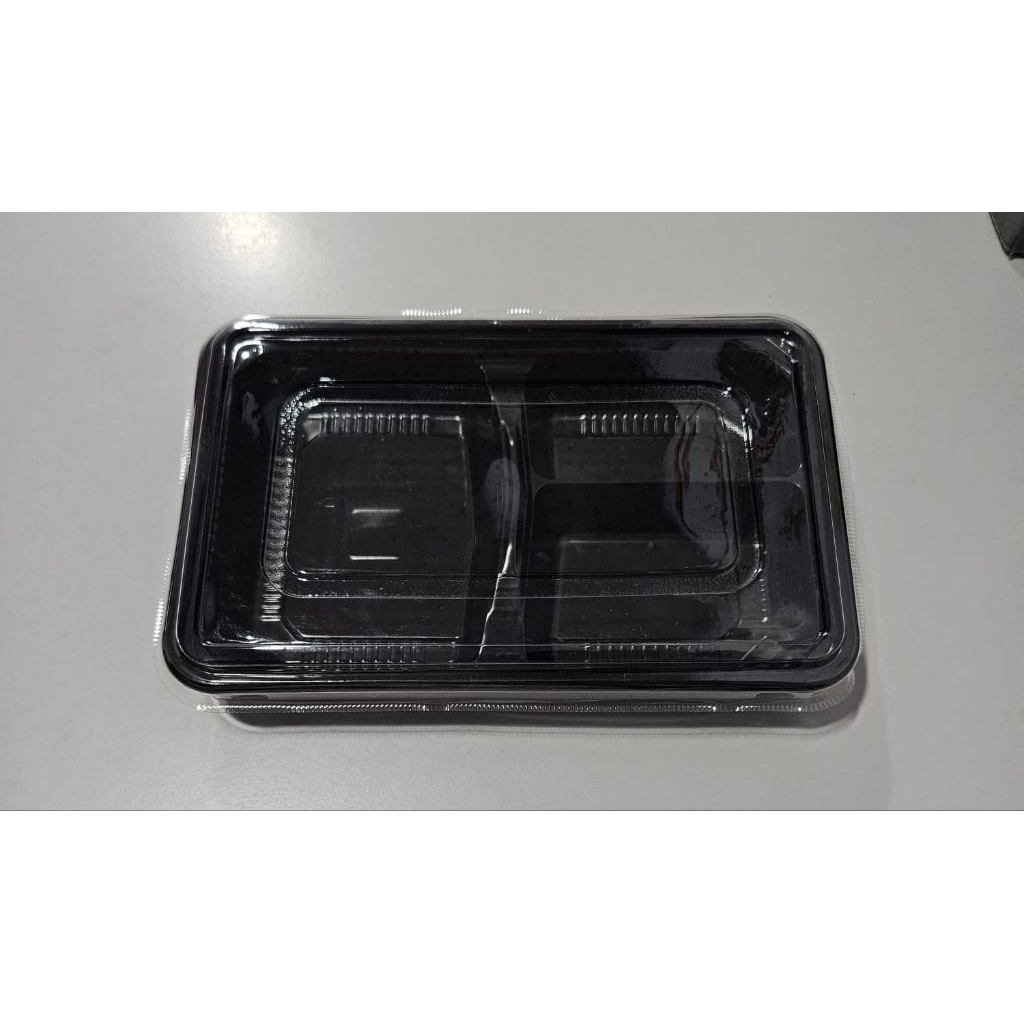 MIKA BENTO SEKAT 3 HITAM..TRAY BENTO SEKAT 3 HITAM